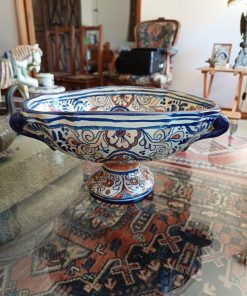 Fuente cerámica ovalada pintada a mano