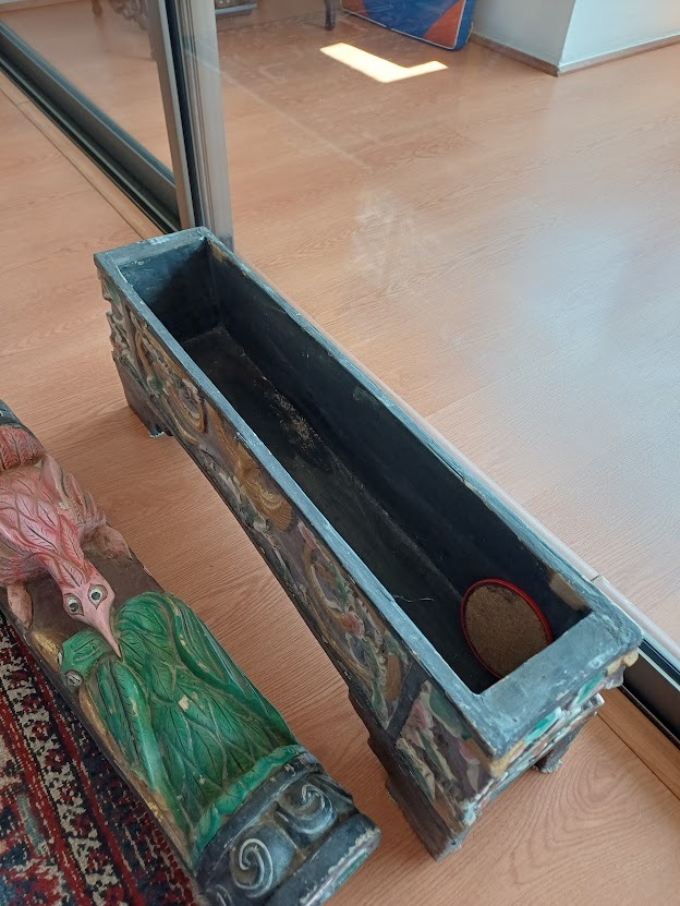 Figura madera tallada aves con almacenamiento - Imagen 4