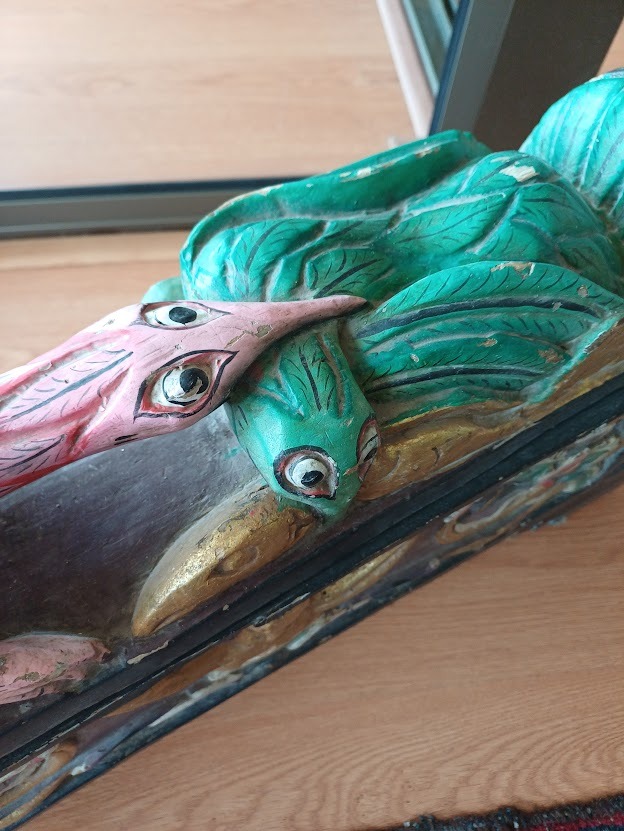 Figura madera tallada aves con almacenamiento - Imagen 7