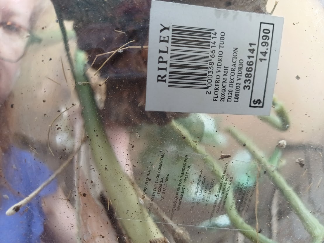 Florero vidrio con arreglo flores artificiales y ramas - Imagen 2