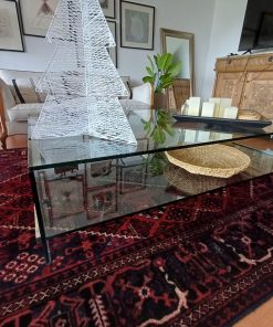 Mesa de centro Filippa Design corchete vidrio perfil fierro