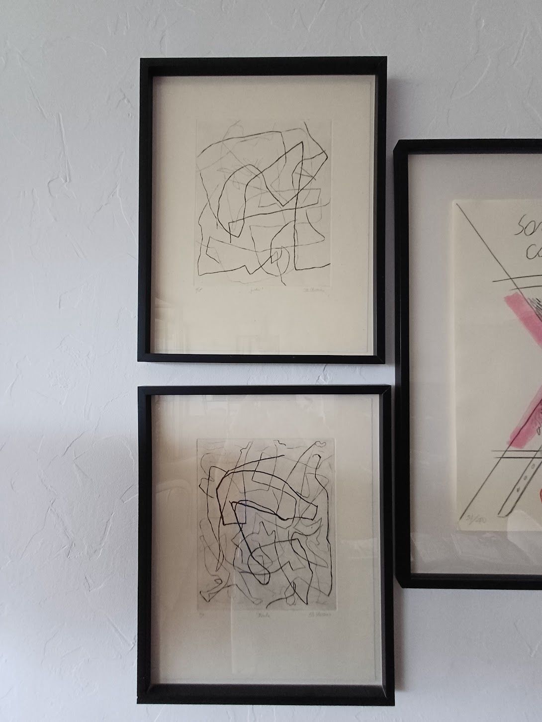 Cuadros “Jardines” y “Bailes” firmados enmarcados