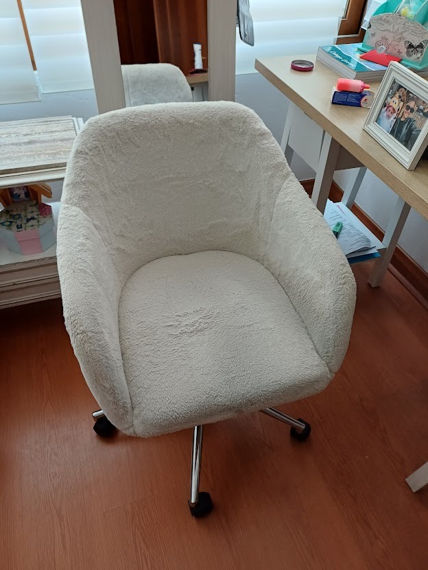 Silla escritorio copito blanco Just Home Collection - Imagen 2