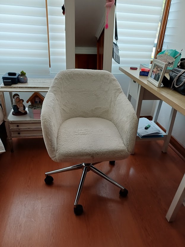 Silla escritorio copito blanco Just Home Collection - Imagen 4