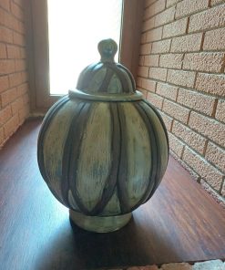 Jarrón potiche cerámica verde