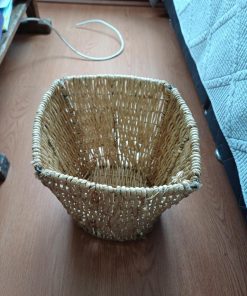 Canasto basurero mimbre