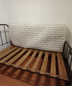 Cama 1 plaza fierro negra con colchón CIC