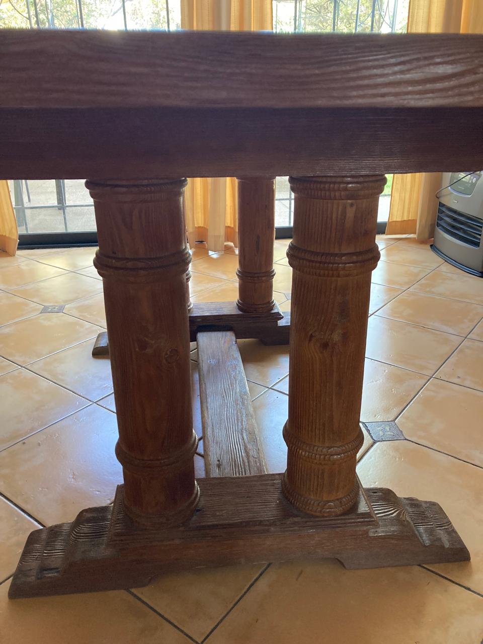 Juego de comedor estilo rústico con 6 sillas y 2 sitiales - Imagen 5