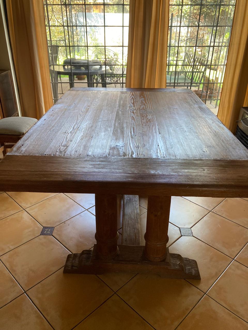 Juego de comedor estilo rústico con 6 sillas y 2 sitiales - Imagen 6