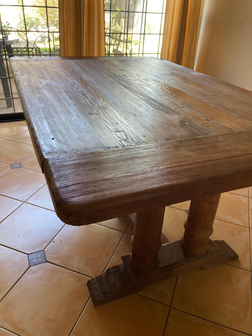 Juego de comedor estilo rústico con 6 sillas y 2 sitiales - Imagen 7