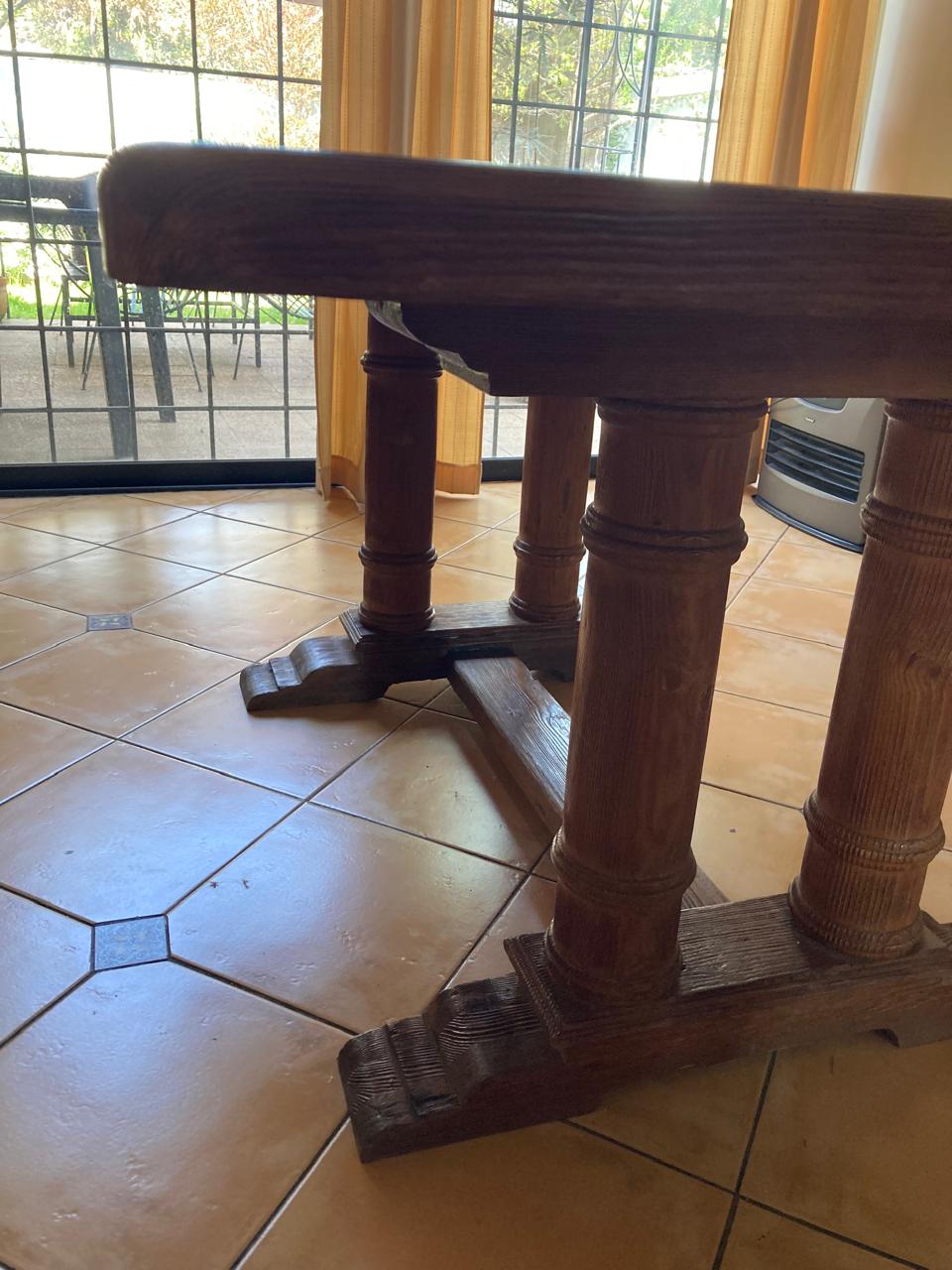Juego de comedor estilo rústico con 6 sillas y 2 sitiales - Imagen 8