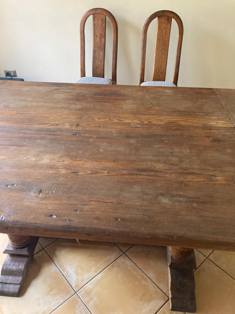 Juego de comedor estilo rústico con 6 sillas y 2 sitiales - Imagen 9