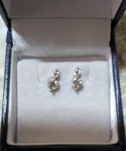 Aros de plata y Diamantes de Laboratorio Moissanita