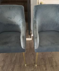 Par poltronas sitiales terciopelo azul piedra