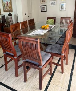 Juego de comedor vidrio templado con 12 sillas