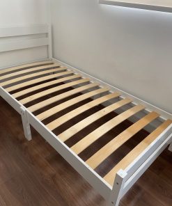 Cama 1 plaza madera lacada sin colchón