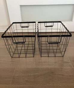 Canastos metal asas madera
