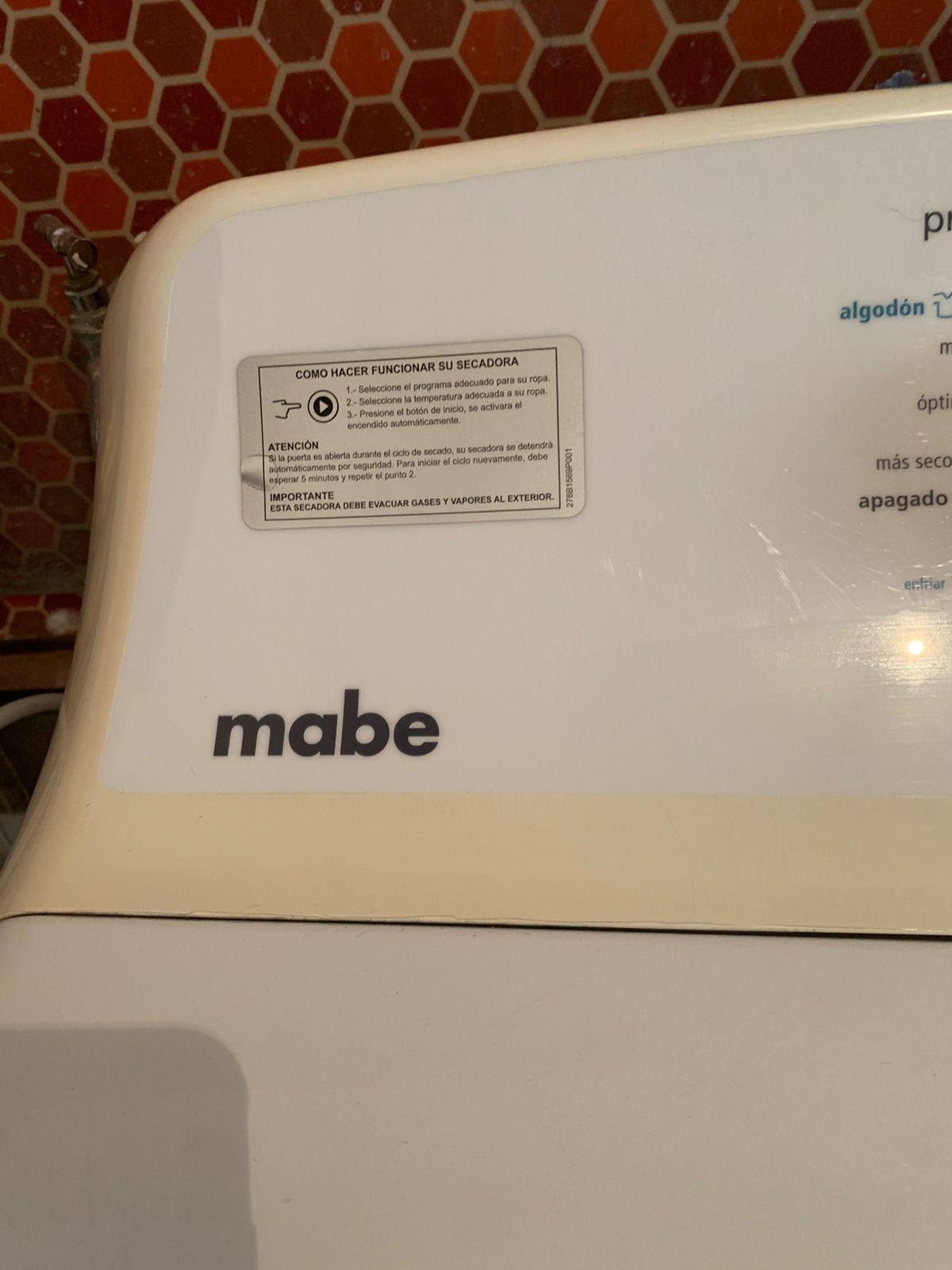 Secadora gas licuado Mabe 20 kg - Imagen 4