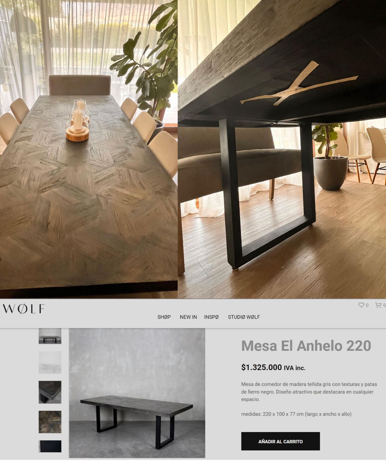 Mesa comedor El Anhelo Wolf