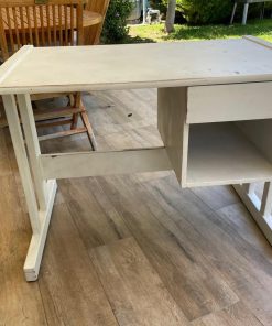 Escritorio madera pino pintado blanco