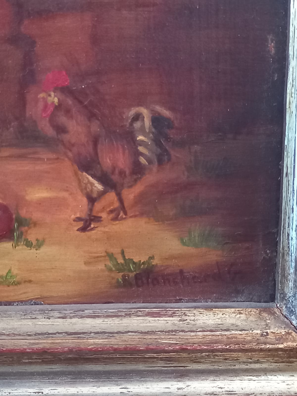 Cuadro gallinas campo R Blanchard - Imagen 2