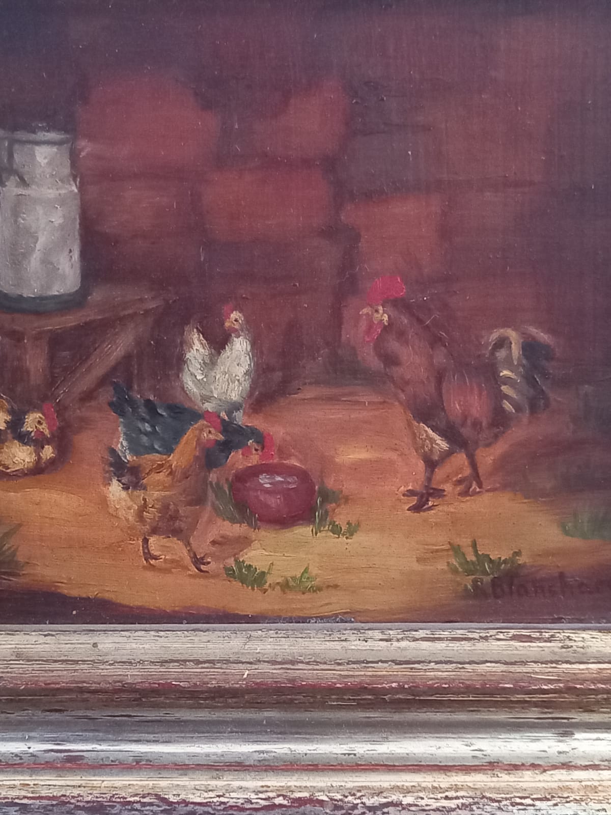 Cuadro gallinas campo R Blanchard - Imagen 3