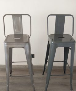 Par sillas bar taburete tolix gris