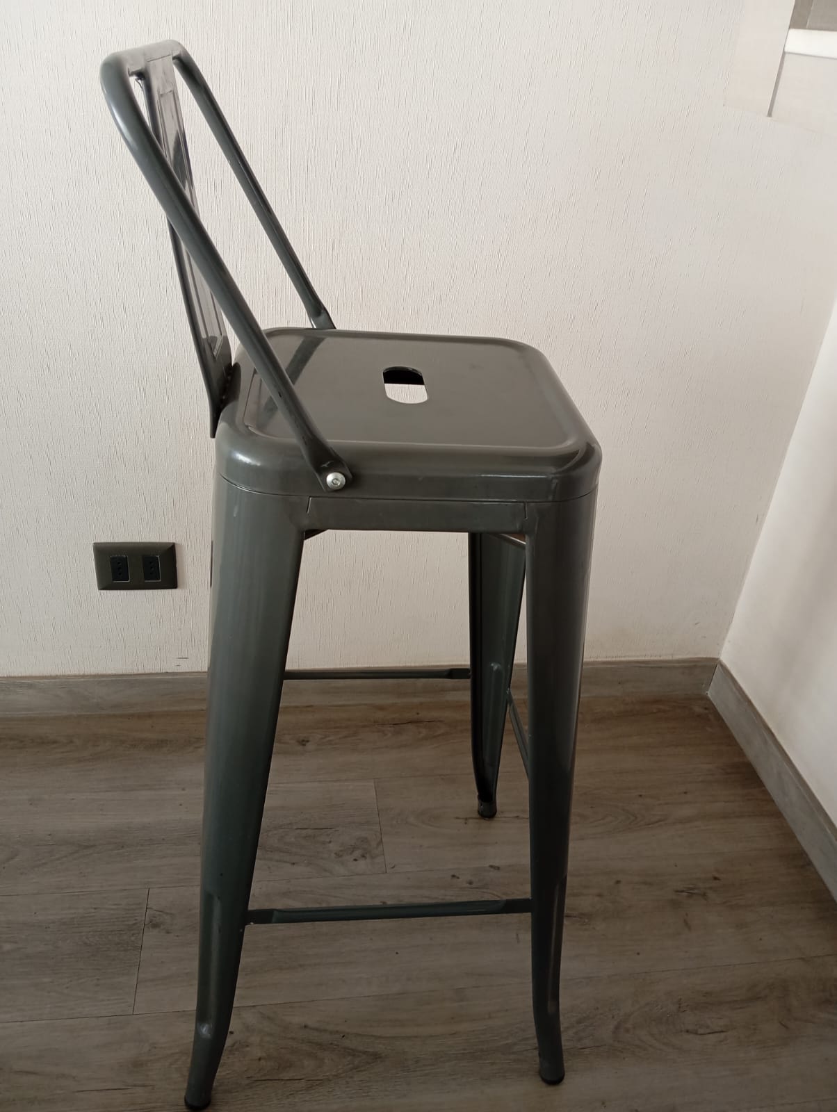 Par sillas bar taburete tolix gris - Imagen 2