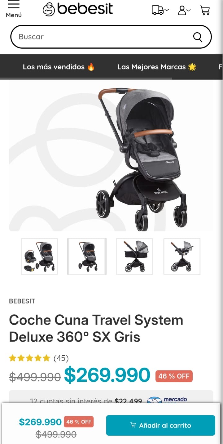 Coche Cuna Travel System deluxe 360 SX Bebesit - Imagen 5