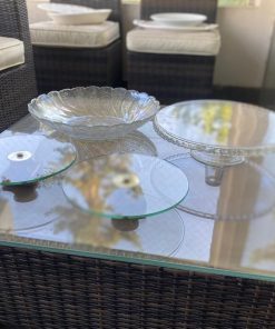 Set fuentes con pie para tortas, galletas o kuchen de vidrio