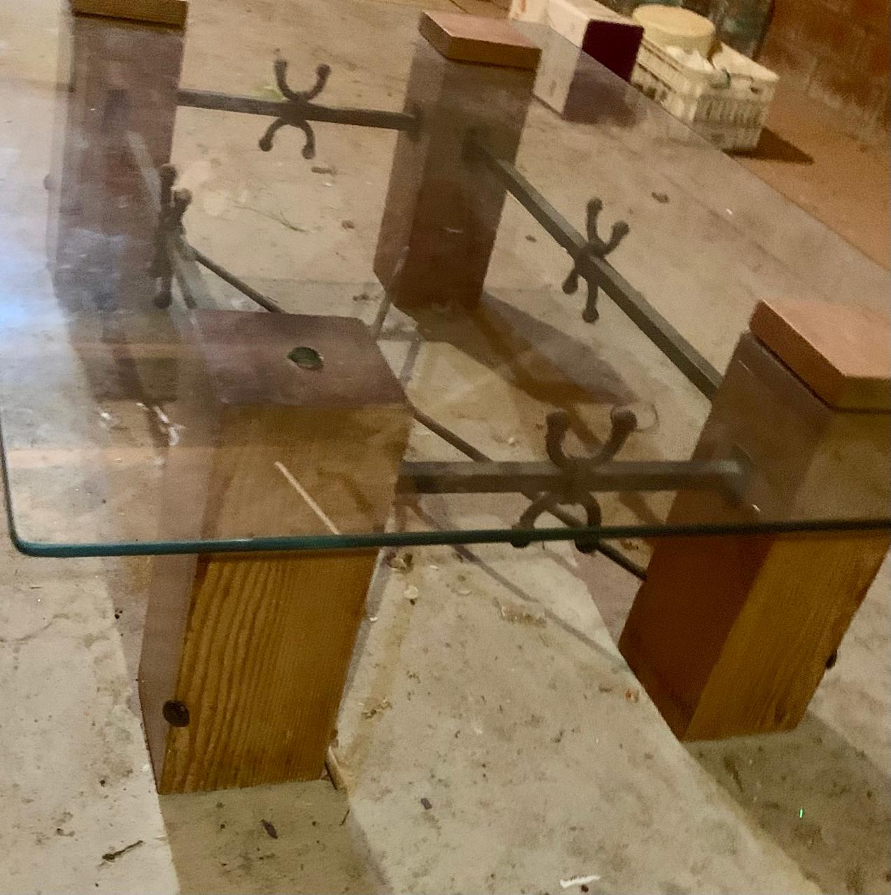 Mesa de centro vidrio y pino oregón - Imagen 6