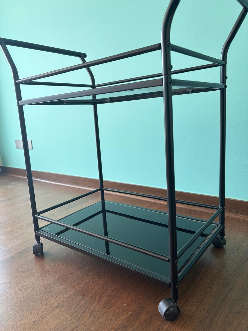 Mesa carrito bar fierro negro - Imagen 4