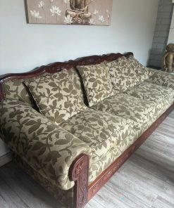 Sofá 3 cuerpos hojas madera encina