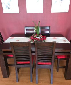 Juego de comedor con 6 sillas café moro Roble