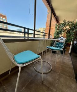 Juego de comedor terraza 3 piezas blanco moderno