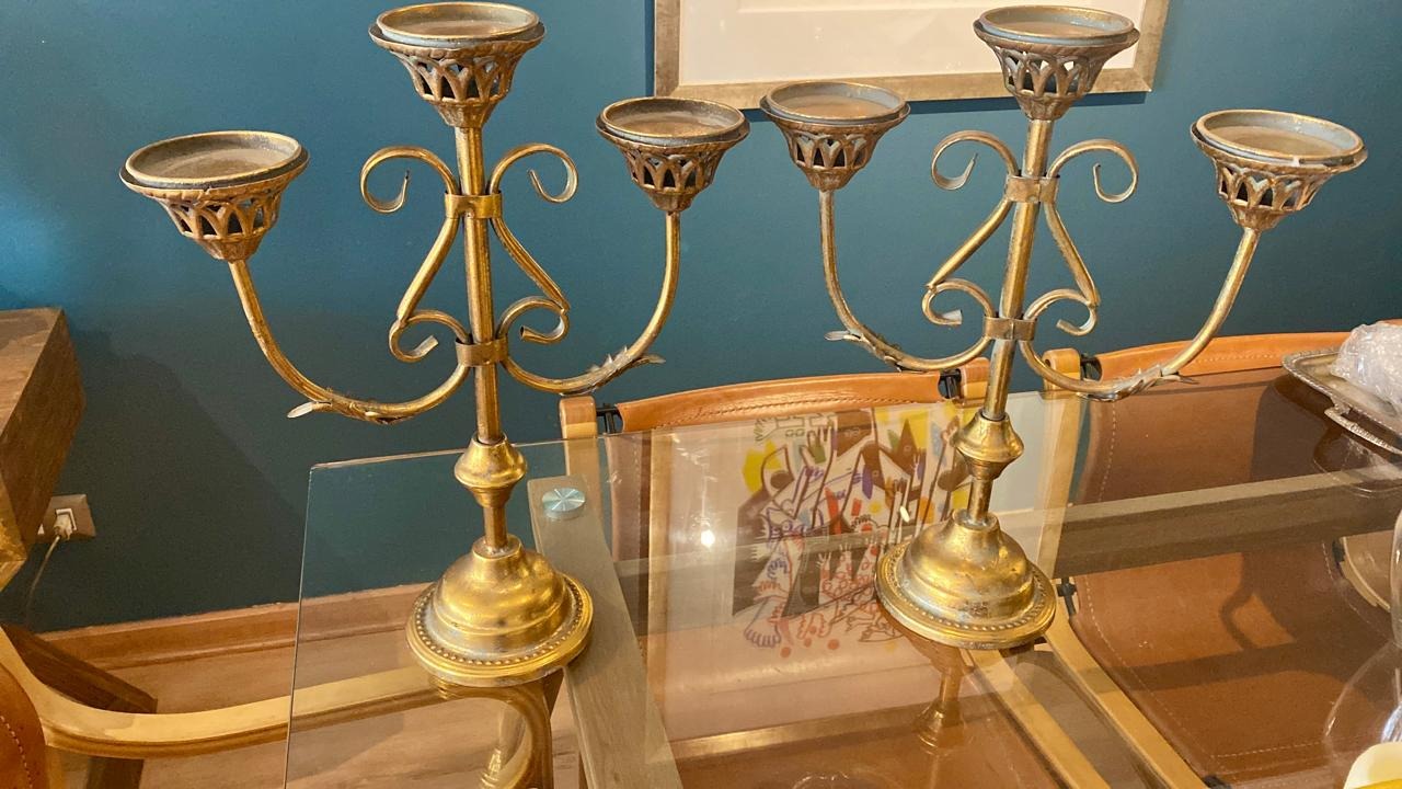 Par Candelabros Element bronce