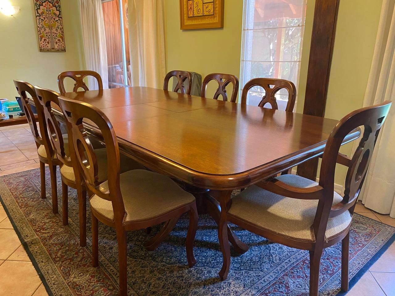 Juego de comedor extensible Hepplewhite con 8 sillas