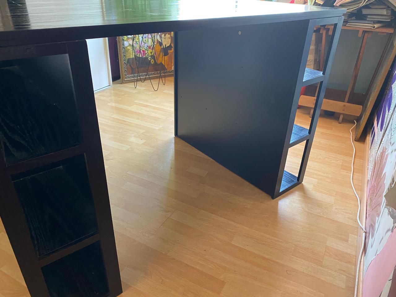 Mesa de trabajo o Isla enchapada negra - Imagen 5