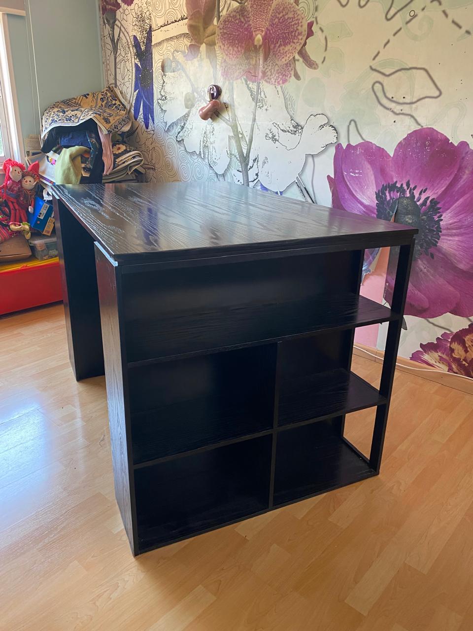 Mesa de trabajo o Isla enchapada negra - Imagen 6