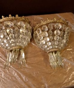 Par apliques lagrimas francés cristal con bronce