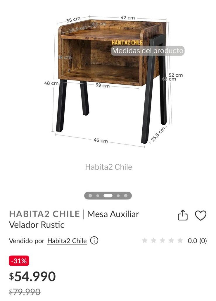 Mesa auxiliar o velador Habita2 Chile - Imagen 4