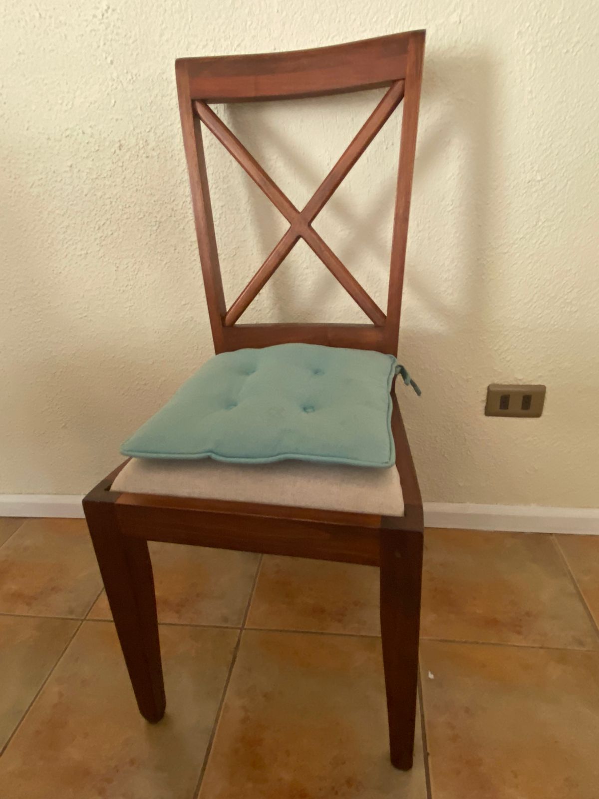 Juego de comedor Roble macizo con 8 sillas cruzadas - Imagen 3