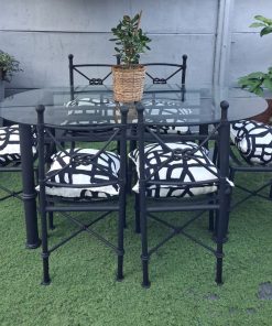 Juego de comedor terraza fierro etrusco con 6 sillas