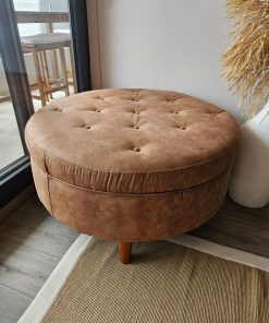 Pouf Paris Cuero Kentucky Tabaco Latam Home