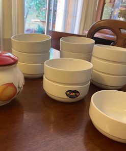 Set de 12 pocillos de postre de cerámica más azucarero