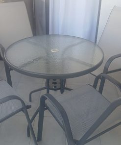 Juego de comedor terraza redondo con 4 sillas Just Home Collection