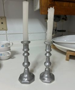 Par candelabros peltre
