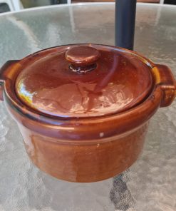 Olla cerámica esmaltada color caramelo