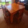 Juego de comedor cuadrado con 8 sillas Pino oregón