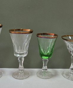 Juego copas 36 piezas cristal con borde oro